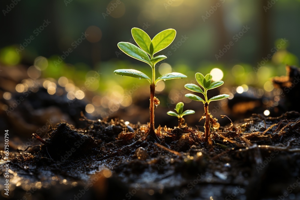 Seedling are growing in the soil with sunlight.The world wide platform to plant trees.Planting trees to reduce global warming Seedling are growing in the soil with sunlight.The world wide platform to plant trees.Planting trees to reduce global warming