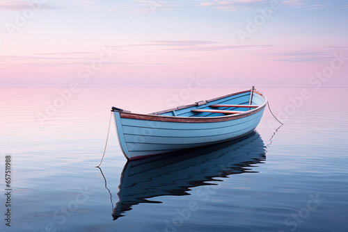 boat on the sea at a sunrise
