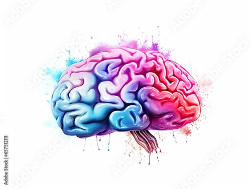 Human Brain on White Background. Abstract Concept for Intelligence, Thinking, Thought, Ideas