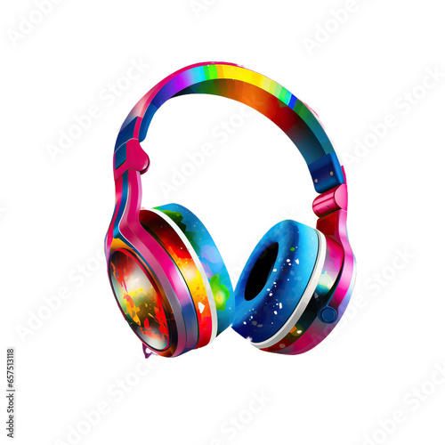 headphones music colorful Bluetooth png transparent background 