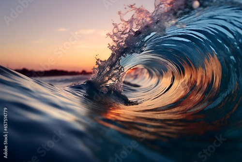 foamy waves rolling up in ocean. generative ai