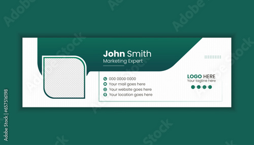 Corporate business email signature design. email footer and personal social media cover templates with an author photo place clean and minimalist layout.