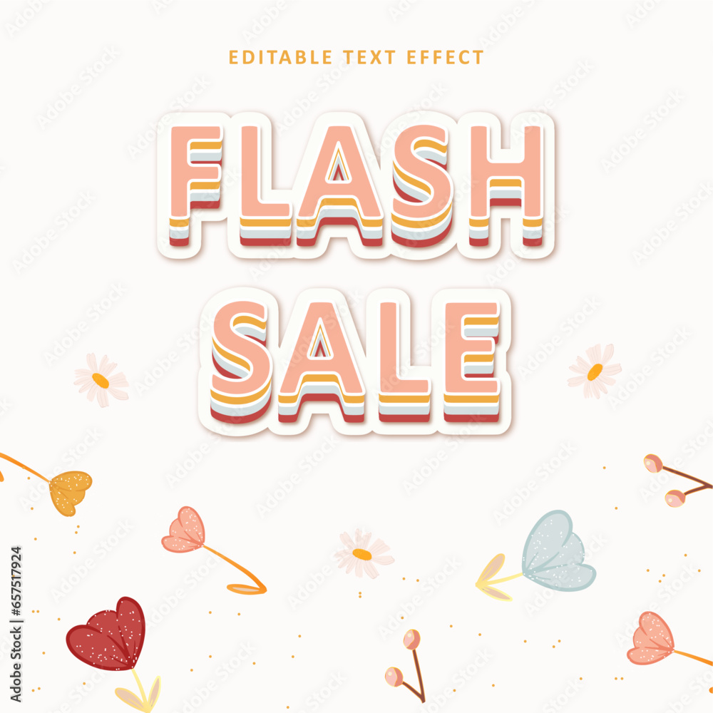 cute flash sale editable text effect