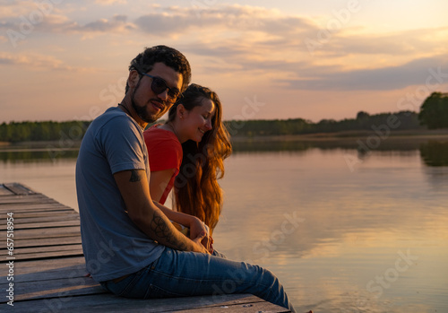 Couple at a lake 