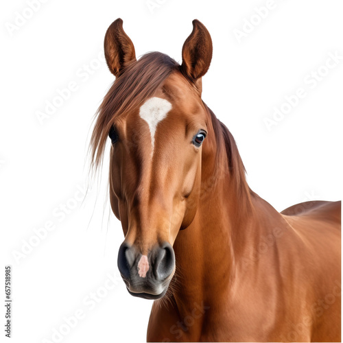 horse face shot isolated on transparent background cutout