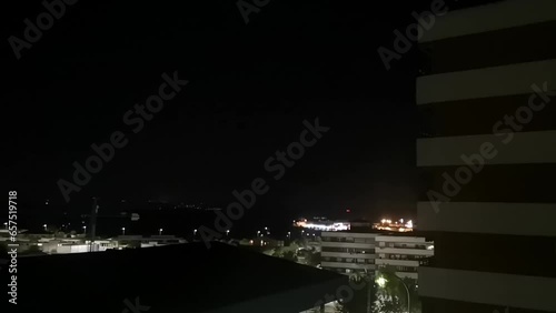 Video of a night storm, profusion of lightning in the distance,