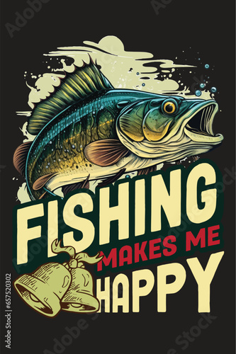 Christmas  fishing  T-Shirt Design