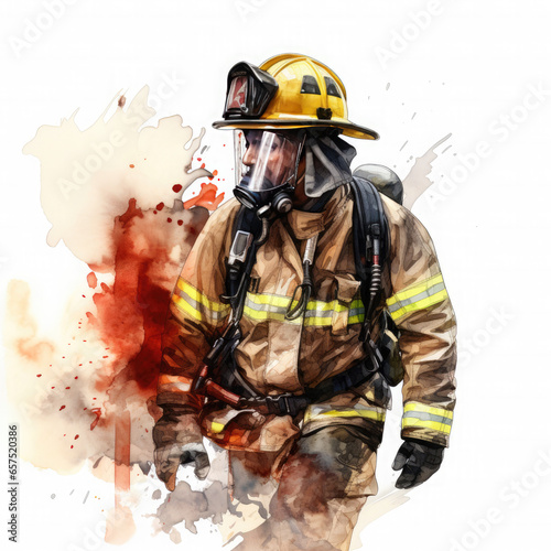 Firefighter Illustration, Generative Ai