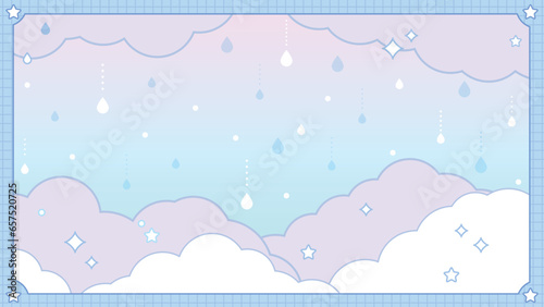 韓国風雨模様な背景素材