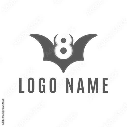 eight bat negative space logo designs