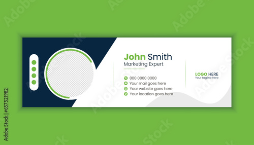 Corporate business email signature design. email footer and personal social media cover templates with an author photo place clean and minimalist layout.