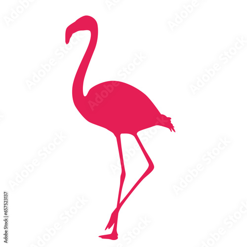 Set of silhouettes of flamingo birds