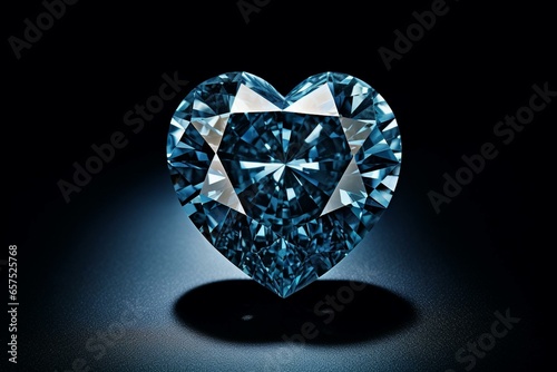 a heart-shaped diamond in blue. Generative AI