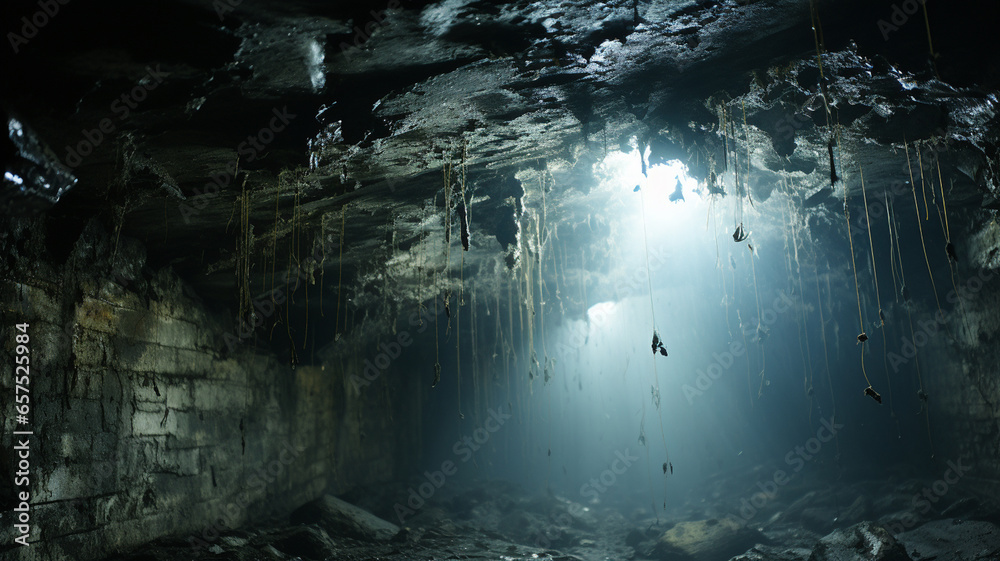 Obraz premium underground tunnel in the cave