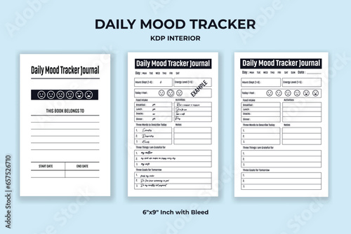 Daily Mood Tracker Journal KDP Interior