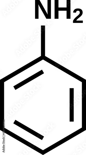 Aniline structural formula, vector illustration