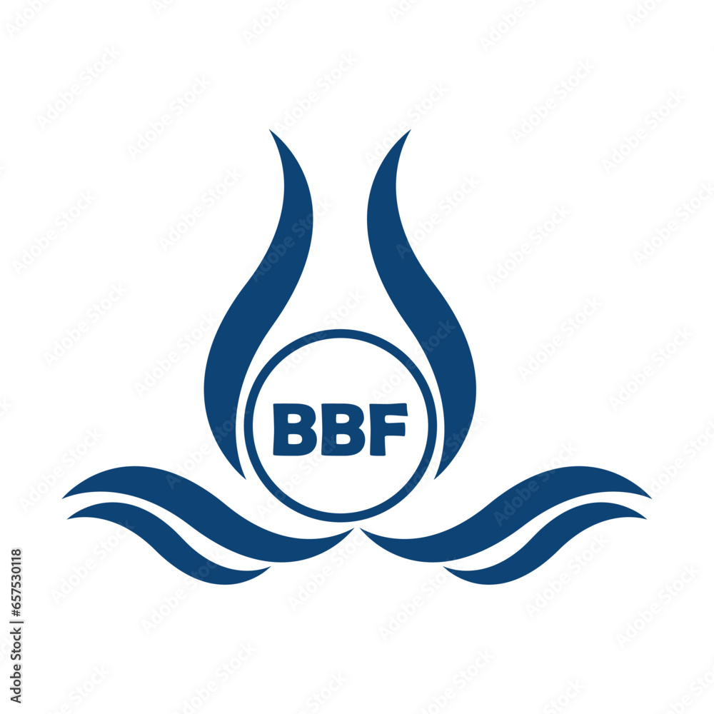 BBF letter water drop icon design with white background in illustrator ...