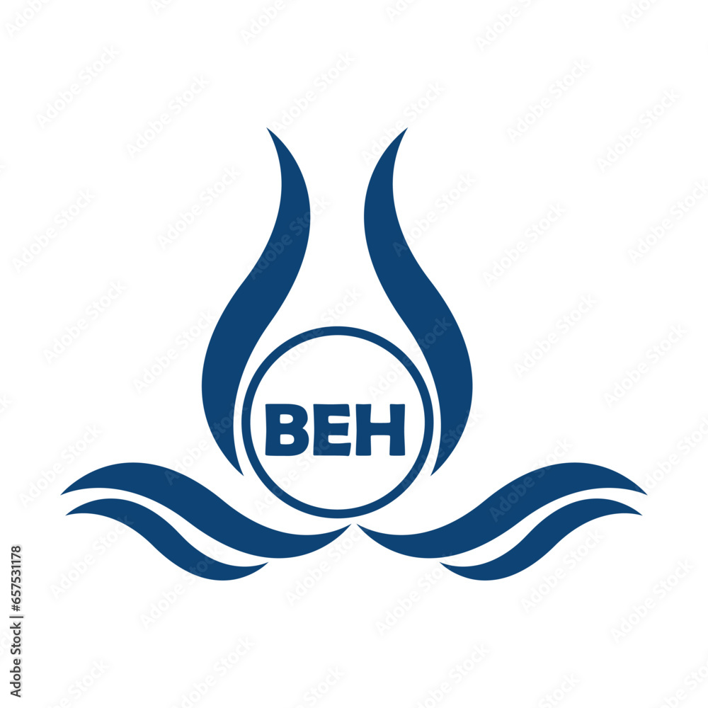 BEH letter water drop icon design with white background in illustrator ...