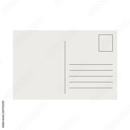 Postal card backside. Blank vector template.