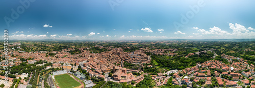 Aerial view over the medieval city of Siena, Toscana, Italy