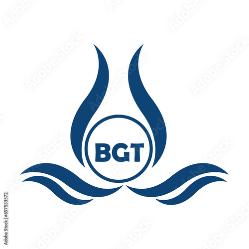 BGT letter water drop icon design with white background in illustrator, BGT Monogram logo design for entrepreneur and business.
 photo