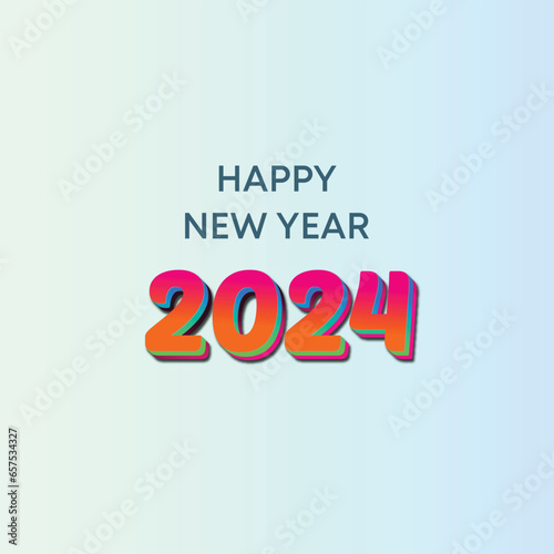 2024 New Year 3D Text Celebration Banner