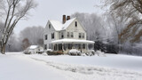 The American home, in winter. AI Generated