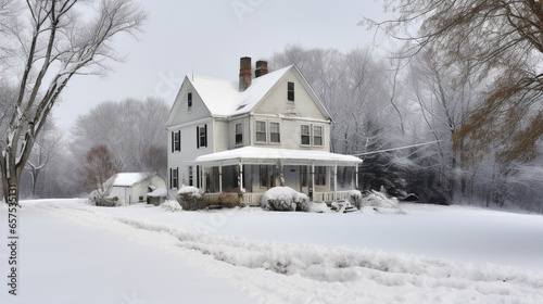 The American home, in winter. AI Generated ©  iiulia
