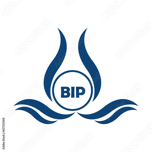 BIP letter water drop icon design with white background in illustrator, BIP Monogram logo design for entrepreneur and business.

