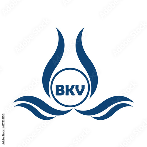 BKV letter water drop icon design with white background in illustrator, BKV Monogram logo design for entrepreneur and business.
 photo