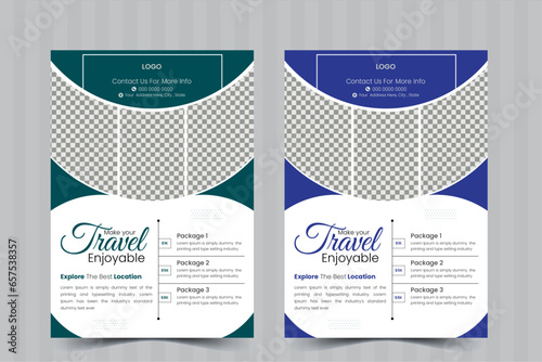 travelling flyer design, adventure curative layout