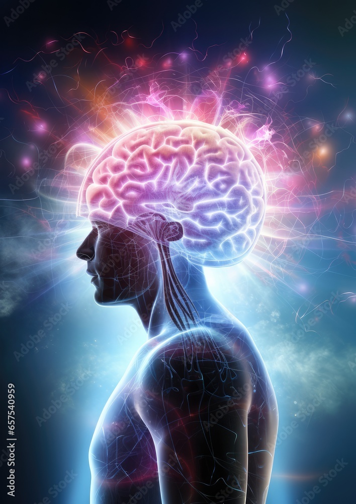 Human brain like inside part of body view. Generative Ai Human brain like inside part of body view. Generative Ai