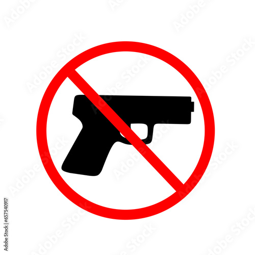 no weapons allowed sign on white background