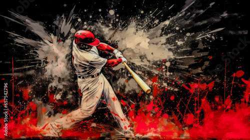 Abstract Acryl Oil Surreal Baseball Softball The Batter Tries to Hit the Ball Digital Art Wallpaper Background Cover Brainstorming