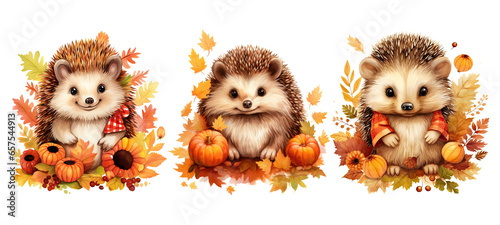Wallpaper Mural Watercolor Autumn Hedgehog Clipart Torontodigital.ca