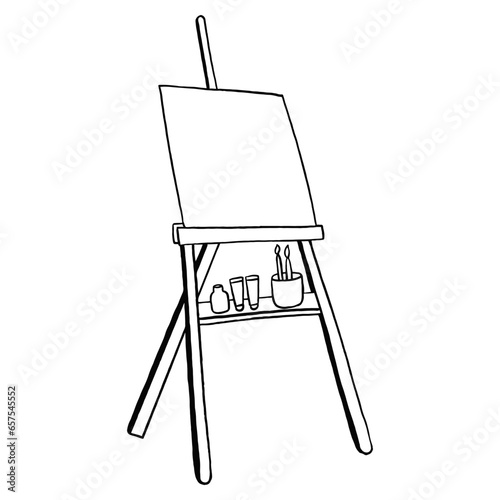 Painting stand cartoon illustration