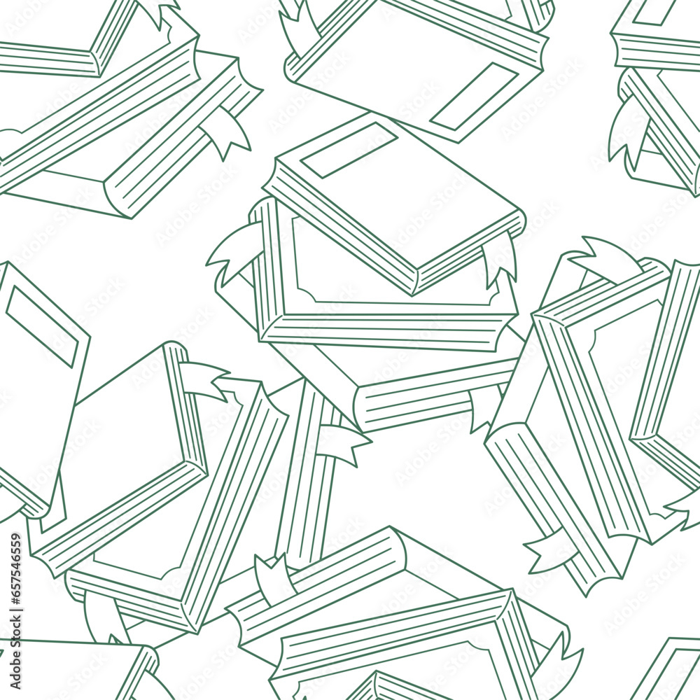 Books line art seamless pattern. Suitable for backgrounds, wallpapers, fabrics, textiles, wrapping papers, printed materials, and many more. Books line art seamless pattern. Suitable for backgrounds, wallpapers, fabrics, textiles, wrapping papers, printed materials, and many more.