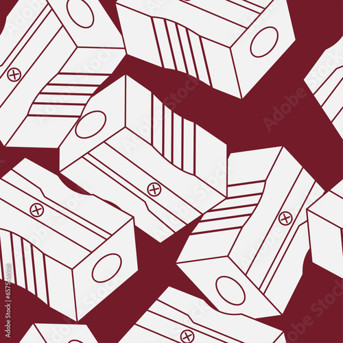 Pencil sharpener line art seamless pattern. Suitable for backgrounds, wallpapers, fabrics, textiles, wrapping papers, printed materials, and many more.