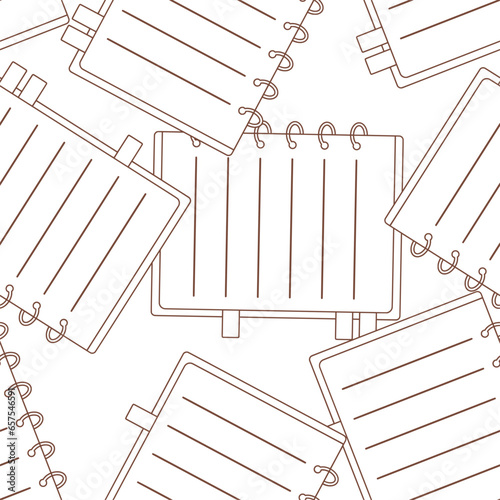 Notebook line art seamless pattern. Suitable for backgrounds, wallpapers, fabrics, textiles, wrapping papers, printed materials, and many more.