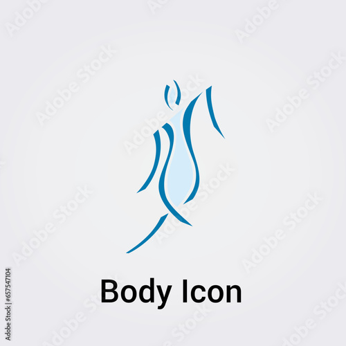 Illustration Corps Féminin Femme silhouette isolée Icône Illustration Couleurs graphique Symbole Nature, Sports et Fitness, Logo pour entreprise