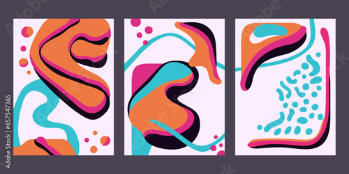 Banners set with Random organic shapes