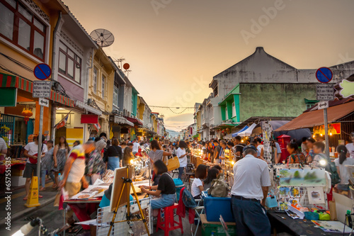 Fotografie, Obraz Phuket Walking Street night market in Phuket