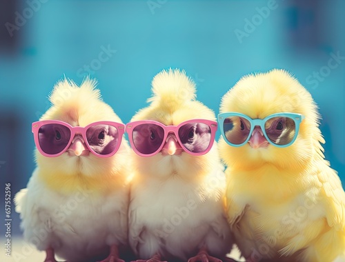 Retro Chicks in Shades: Precise and Lifelike Art