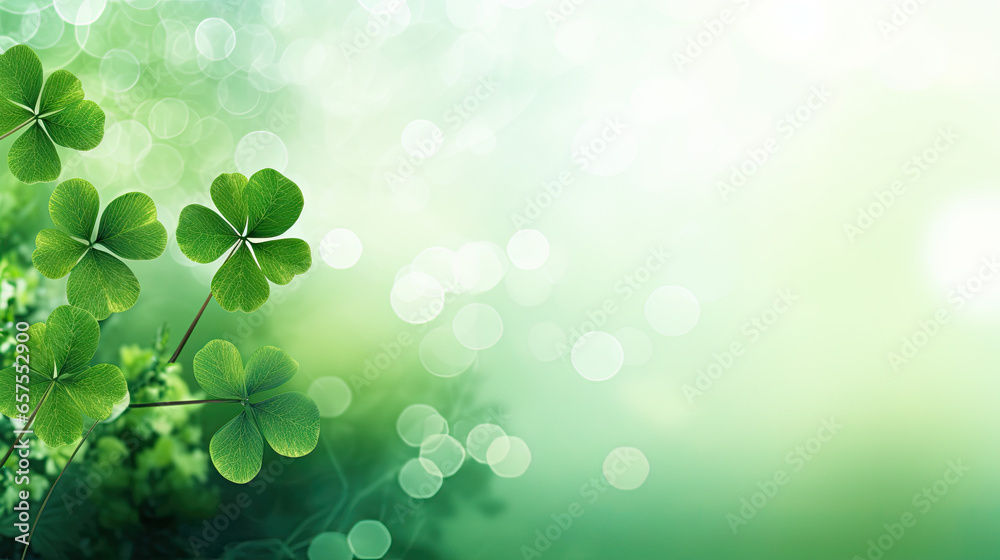 St. Patrick's Day background with clover leaf and lens flare St. Patrick's Day background with clover leaf and lens flare