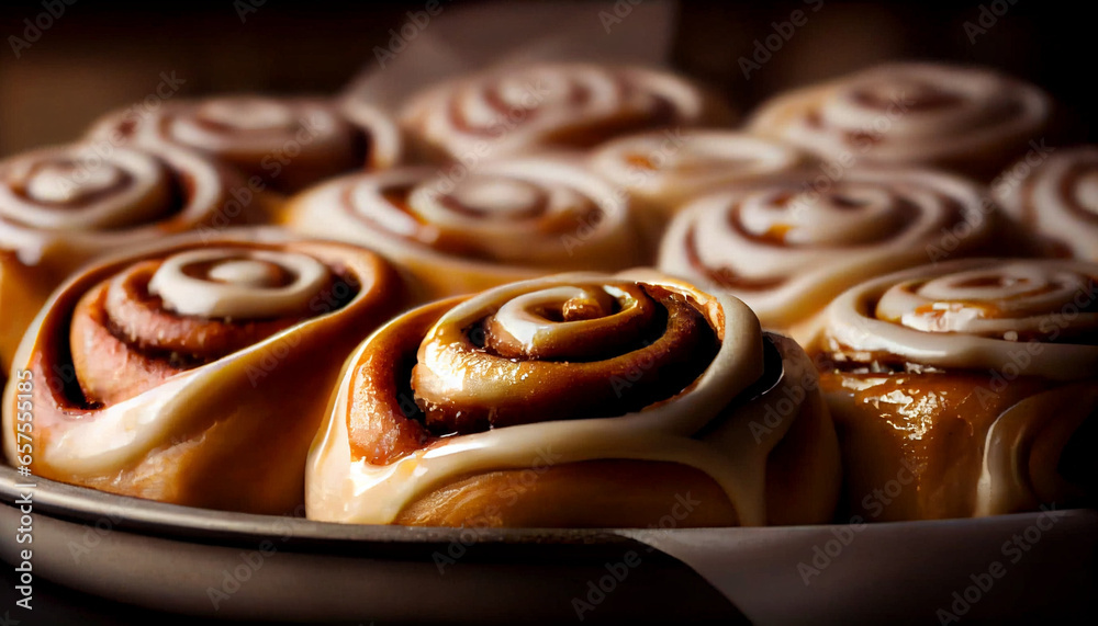 Close up of cinnamon buns Close up of cinnamon buns