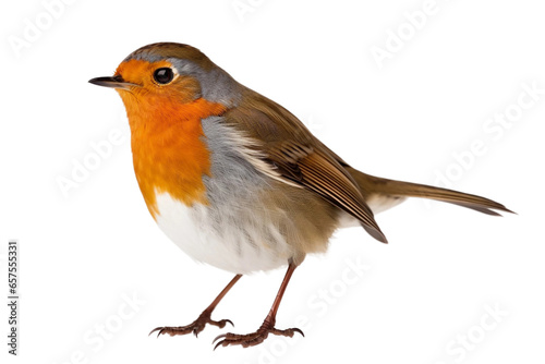 Robin Bird Side View Isolated on Transparent Background