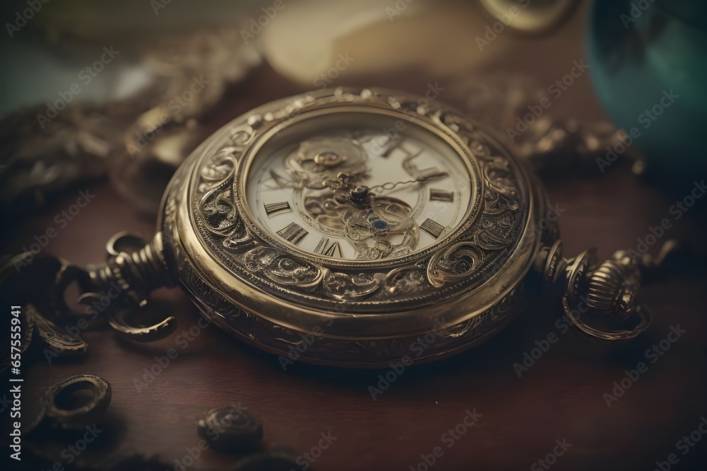 Timeless Elegance The Antique Pocket Watch by Generative AI