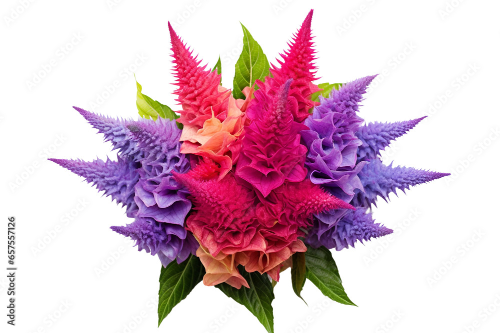 Delicate Celosia Blossom Isolated on Transparent Background