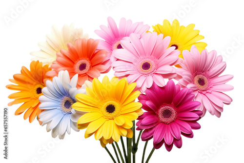 Colorful Barberton Daisy Petals Isolated on Transparent Background