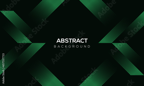 Abstract background with green lines and dark color decoration. 3D modern wallpaper for desktop, banner, poster, flyer, card and graphic resources